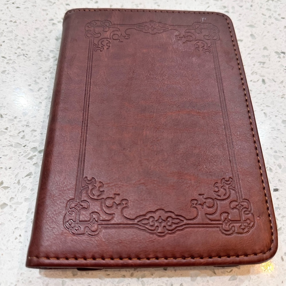 Soft Brown Embossed Faux Leather Kindle Basic Case